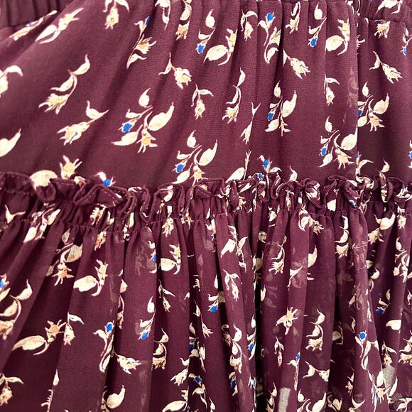 MISA LOS ANGELES Tiered Ruffle Purple Floral Dress – Small - Picture 9 of 13